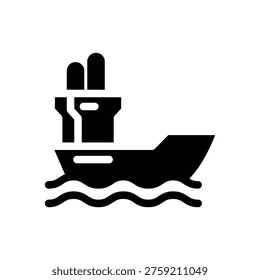 tanker ship solid icon vector design good for web or mobile app