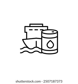 tanker ship thin outline icon vector design good for web or mobile app