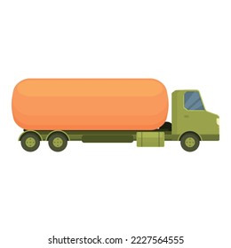 Tanker trailer icon cartoon vector. Gasoline tank. Fuel gas