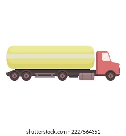 Tanker transportation icon cartoon vector. Truck tank. Cistern oil