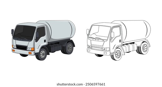 Tanker Truck Cartoon Design Illustration vector eps format suitable for your design needs logo illustration animation etc