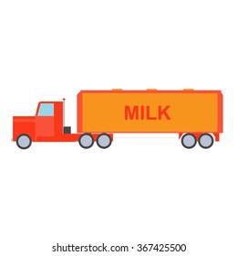 Tanker truck. Flat style icon and illustration.