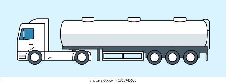 Tanker truck icon. Fuel or water lorry. Vector illustration