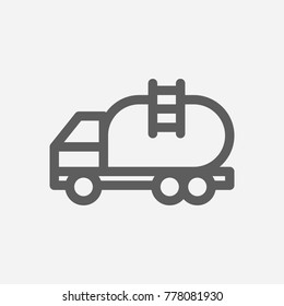 Tanker truck icon line symbol. Isolated vector illustration of oil van sign concept for your web site mobile app logo UI design.