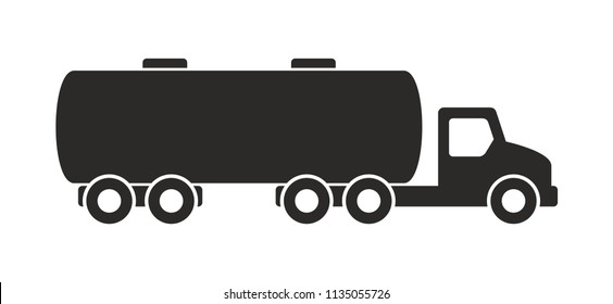 Tanker truck icon, Monochrome style. isolated on white background