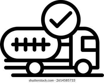 Tanker Truck Line Vector Icon Design