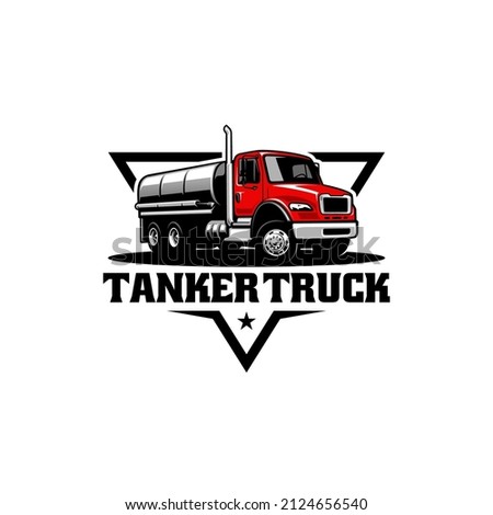 tanker truck logo vector in emblem style