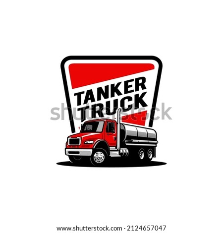 tanker truck logo vector in emblem style