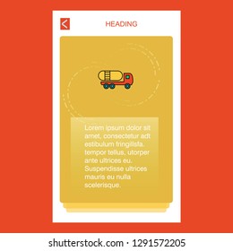 Tanker truck  mobile vertical banner design design. Vector