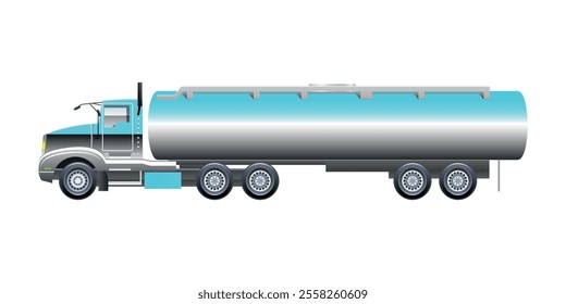 tanker truck semi trailer heavy cargo industries vector Illustration