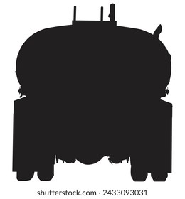 A tanker truck in silhouette