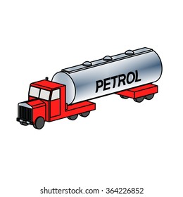 Tanker truck. Vector cartoon style illustration of a heavy urban vehicle.