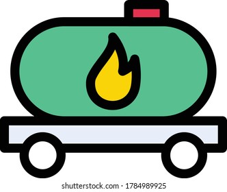 tanker vector flat color icon 