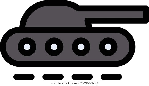 tanker war vector line colour icon
