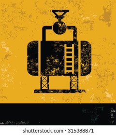 Tank,industry design on grunge yellow background, grunge vector