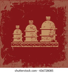 Tank,industry design on red background,vector