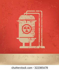 Tank,industry on red background,poster grunge design