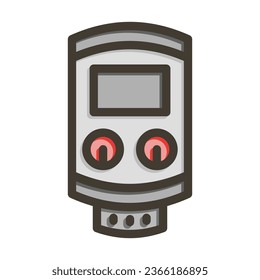 Tankless Water Heater Vector Thick Line Filled Colors Icon For Personal And Commercial Use.
