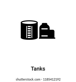 Tanks icon vector isolated on white background, logo concept of Tanks sign on transparent background, filled black symbol