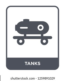 tanks icon vector on white background, tanks trendy filled icons from Industry collection, tanks simple element illustration