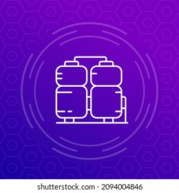 tanks or industrial storage line vector icon