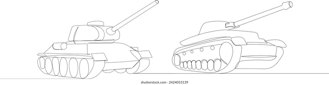 tanks sketch on white background vector