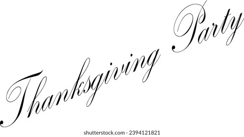 Tanksgiving party text sign illustration on white background