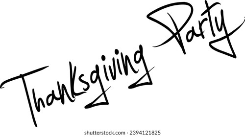 Tanksgiving party text sign illustration on white background