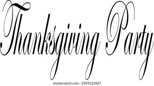 Tanksgiving party text sign illustration on white background