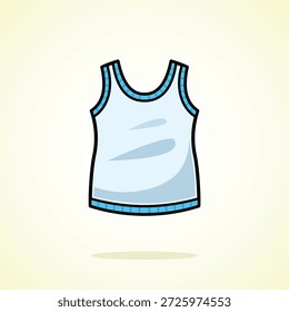 Tanktop Cute Cartoon Icon Vector Illustration. Isolated background. Flat Cartoon Style