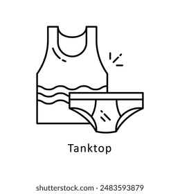 Tanktop vector outline Design illustration. Symbol on White background EPS 10 File