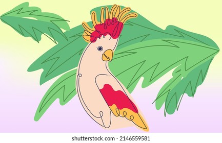 Tanned cockatoo in palm trees