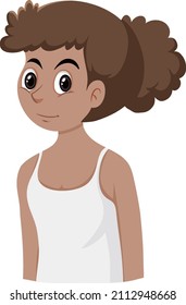 Tanned girl wears white tank top illustration