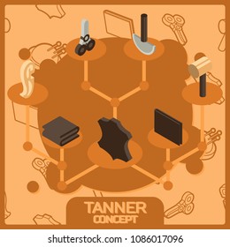 Tanner color concept isometric icons