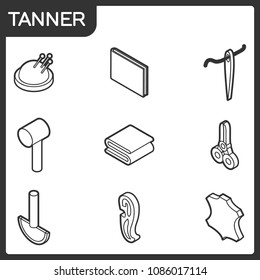 Tanner outline isometric icons