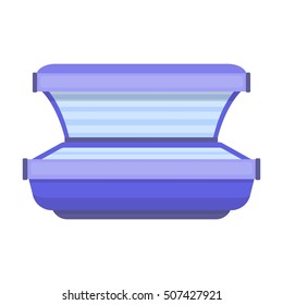 Tanning Bed Icon In Cartoon Style Isolated On White Background. Skin Care Symbol Stock Vector Illustration.