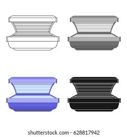 Tanning bed icon in cartoon style isolated on white background. Skin care symbol stock vector illustration.