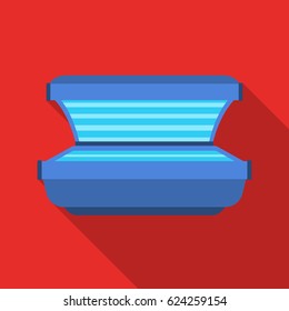 Tanning Bed Icon In Flate Style Isolated On White Background. Skin Care Symbol Stock Vector Illustration.