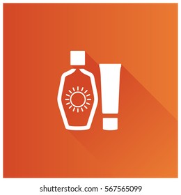 Tanning lotions icon in Metro user interface color style. Sun tan spa therapy