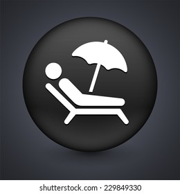 Tanning on Blue Square Button