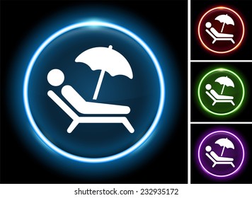 Tanning on Glow Round Button