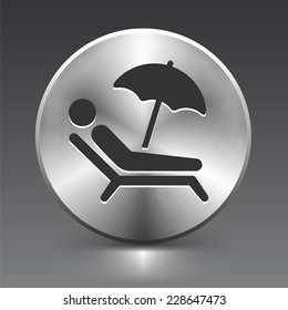 Tanning on Silver Round Button