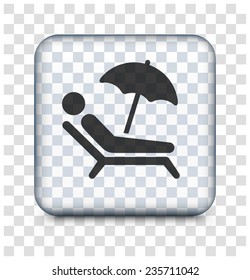 Tanning on Transparent Square Button