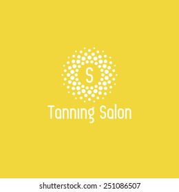 Tanning salon logo design vector template. Sun icon