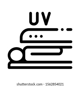 Tanning in Solarium Icon Vector. Outline Tanning in Solarium Sign. Isolated Contour Symbol Illustration