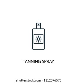 Tanning spray concept line icon. Simple element illustration. Tanning spray concept outline symbol design from beach set. Can be used for web and mobile UI/UX