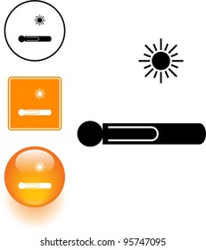 Sonnenbräunen auf dem Schild und der Schaltfläche
