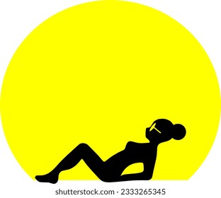 tanning vector silhouette summer sun tan logo