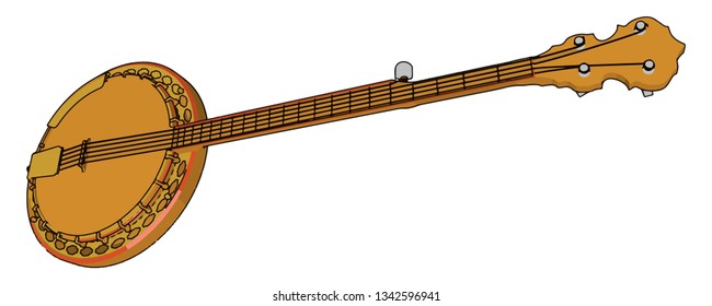 The tanpura has a hollow body it plays an important role in a concert of classical music by providing the base note and aesthetic ambience vector color drawing or illustration