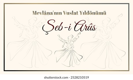 Dia de Mevlana Rumi. Turbilhão Dervish Sufi Dança Religiosa. Şeb-i Arus é a noite da morte de Mevlana Celaleddin-i Rumi na ordem de Mevlevi.